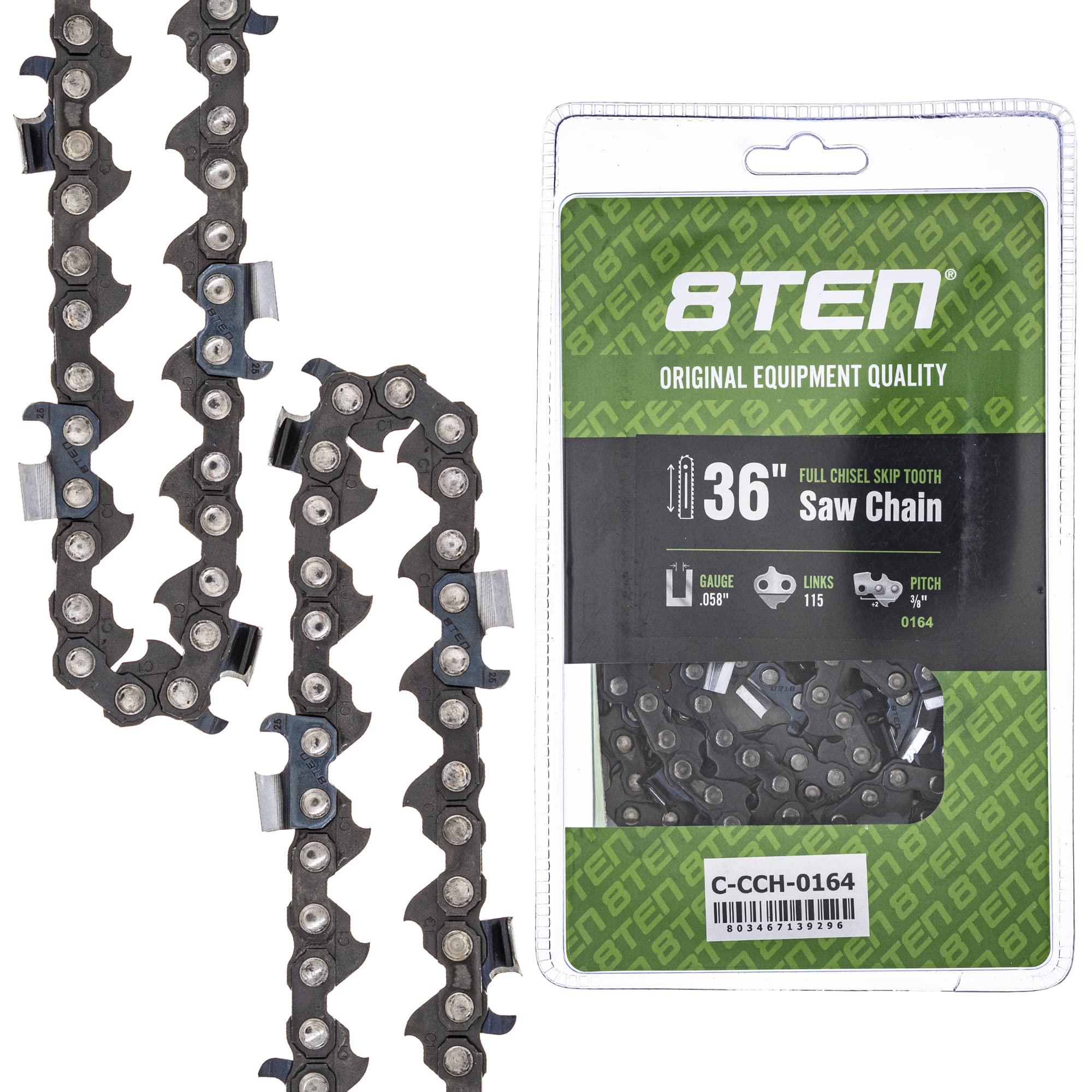 Amazon.com: 8TEN Full Chisel Skip Tooth Chainsaw Chain 36 Inch