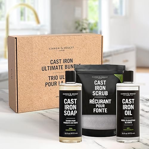 Miniatura 2 de Caron  Doucet - Juego definitivo de hierro fundido aceite de condimento jabón de limpieza y restauración de exfoliantes  100 a base de plantas y lo