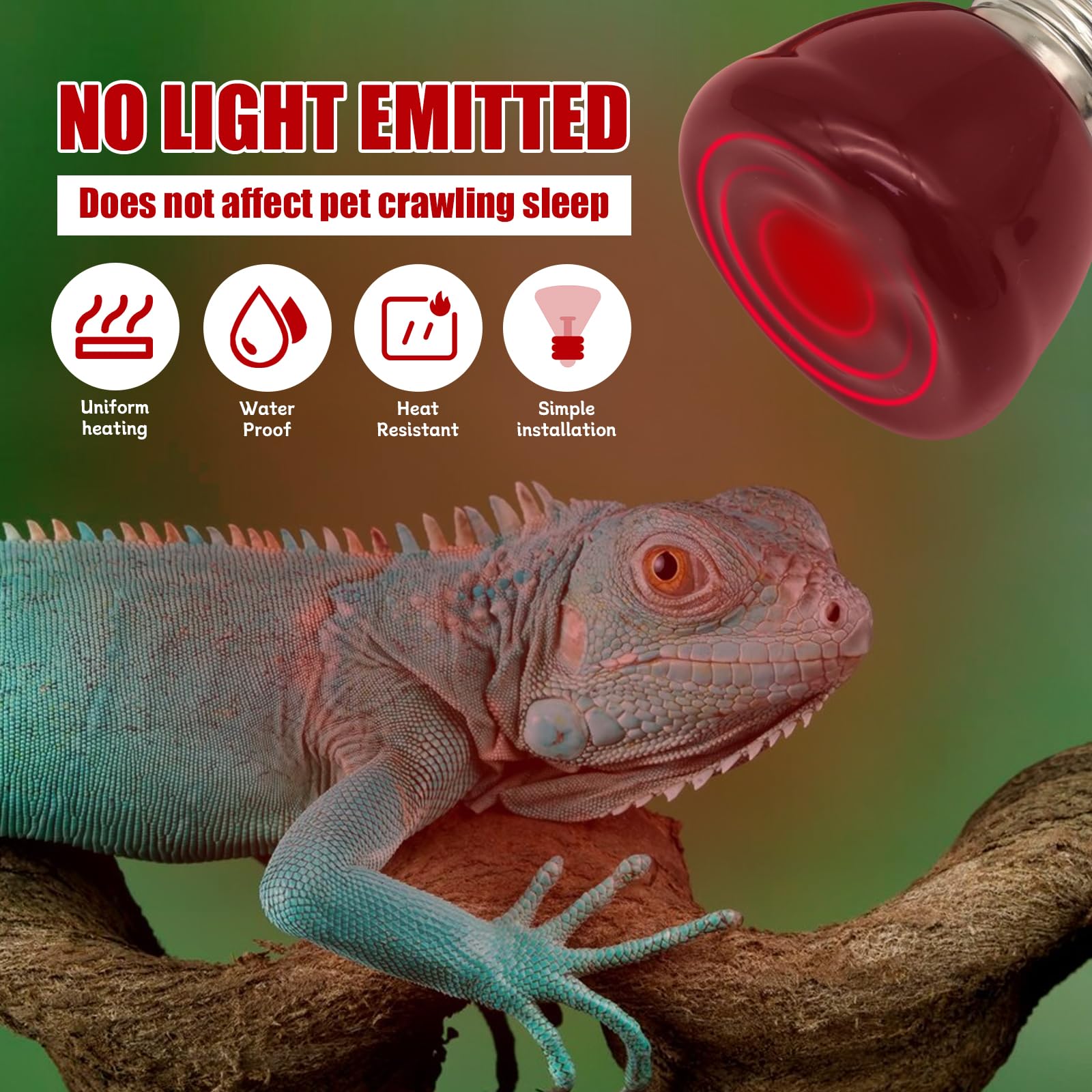 Mini Reptile Heat Lamp, 25w Infrared Ceramic Heat Emitter, No Light Emitting Reptile Heat Bulbs,Ceramic Heat Lamp for Amphibian, Chicken Coop,Cat, Turtle, Snake,Terrarium (2, 25 W) - image 2