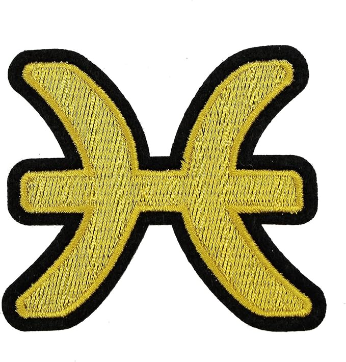RECHERE Constellation Symbols Zodiac Embroidered Iron On Patch Applique (Pisces)