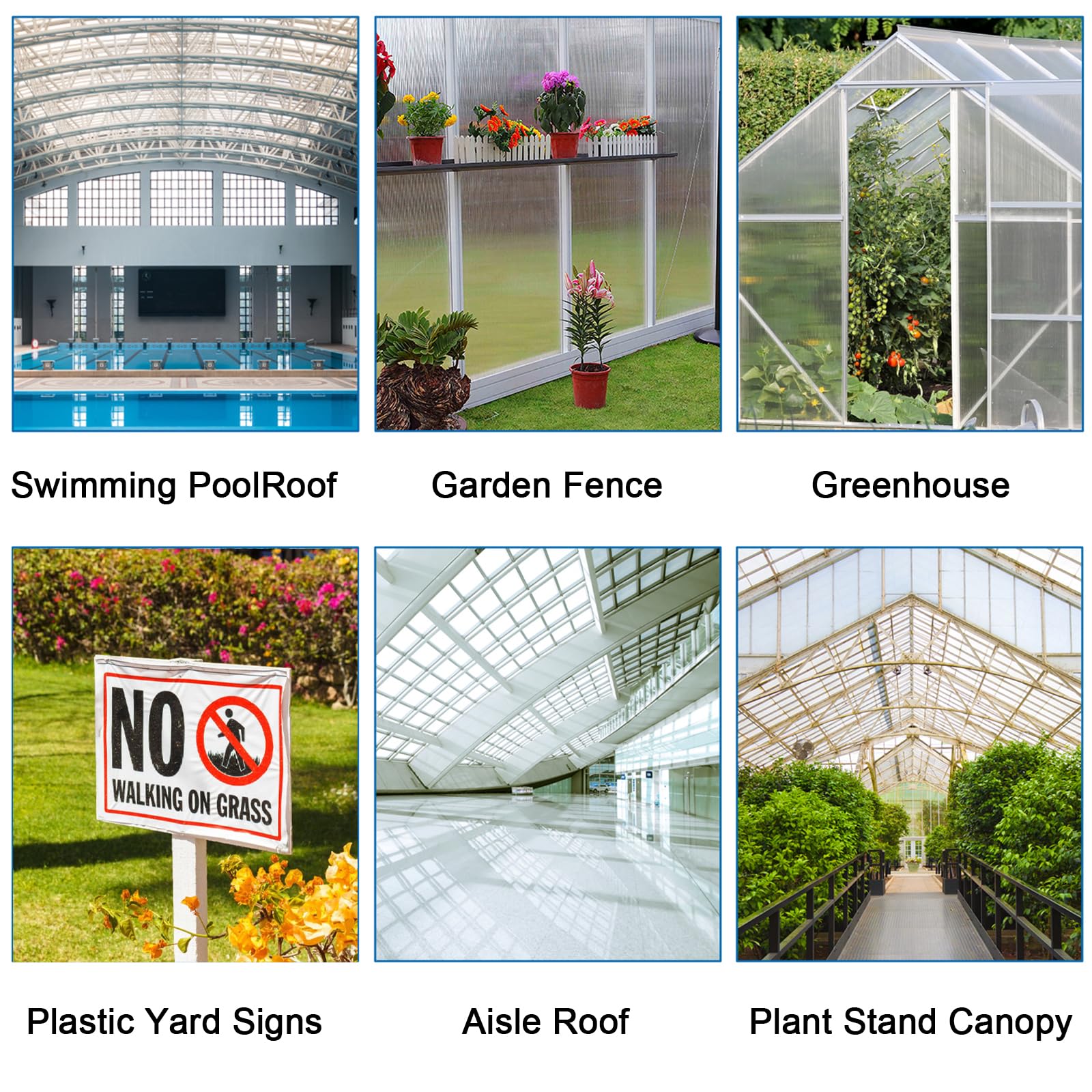 Sonnewelt Placas de invernadero (14 unidades, con 50 clips en W y 50 clips en Z, recortables, 60,5 x 121 cm, policarbonato, 4 mm, transparentes, para invernadero, horticultura, etc