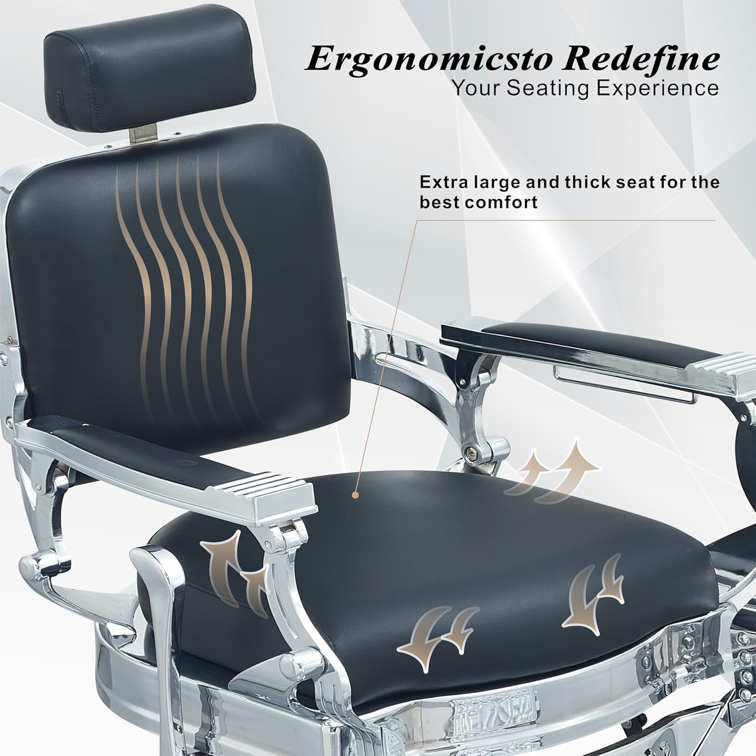 Vintage Barber Chair for Hair Stylist, Heavy Duty Barber Chair for Barbershop Classic, Reclining Hair Salon Chair, Tattoo Massage Spa Beauty Salon Equipment