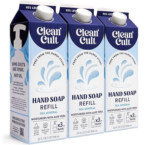 Cleancult Jabón líquido para manos, salvia azul, 1 paquete y 3 unidades
