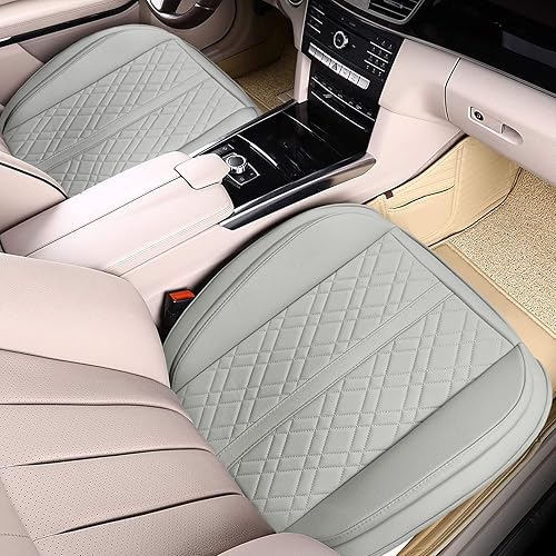Miniatura 2 de Paquete de 2 fundas de asiento de automóvil para parte inferior del asiento delantero del automóvil, protector de cojín de cuero PU premium mejorado