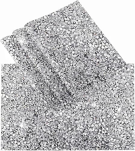 Miniatura 7 de Manteles individuales plateados resistentes al calor, manteles individuales cuadrados plateados salvamanteles de diamantes de imitación decoración