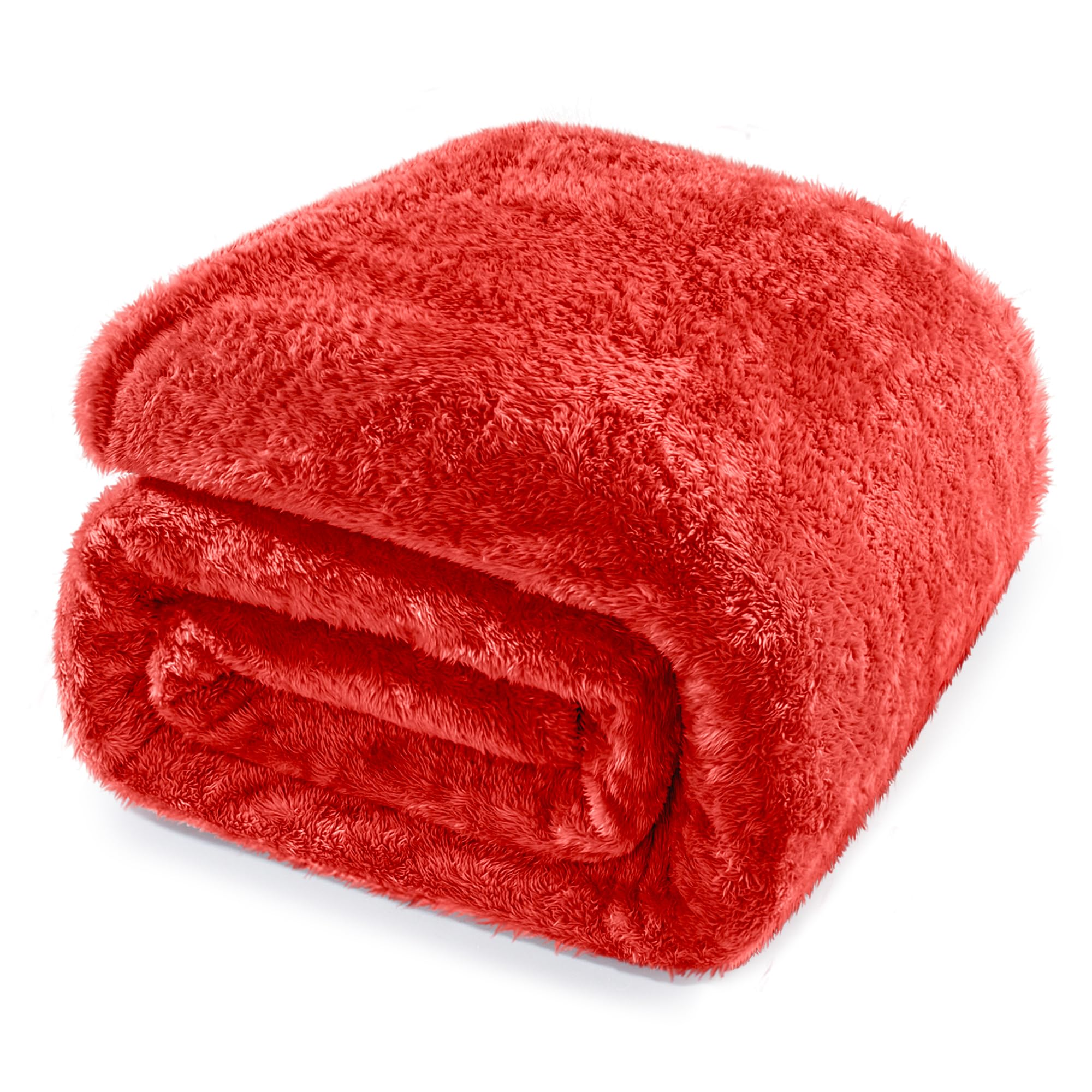 Whale Flotilla Fleece King Size Blanket for Bed 90x104 Inch, Super Plush and Soft 300GSM Blankets for All Season, Fluffy and Lightweight, Red