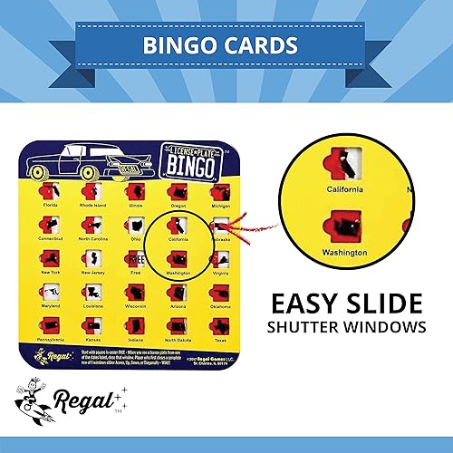 Miniatura 8 de Regal Games - Juego original variado de bingo de viaje para auto para viajes interestatales tarjetas de bingo ideales para vacaciones familiares