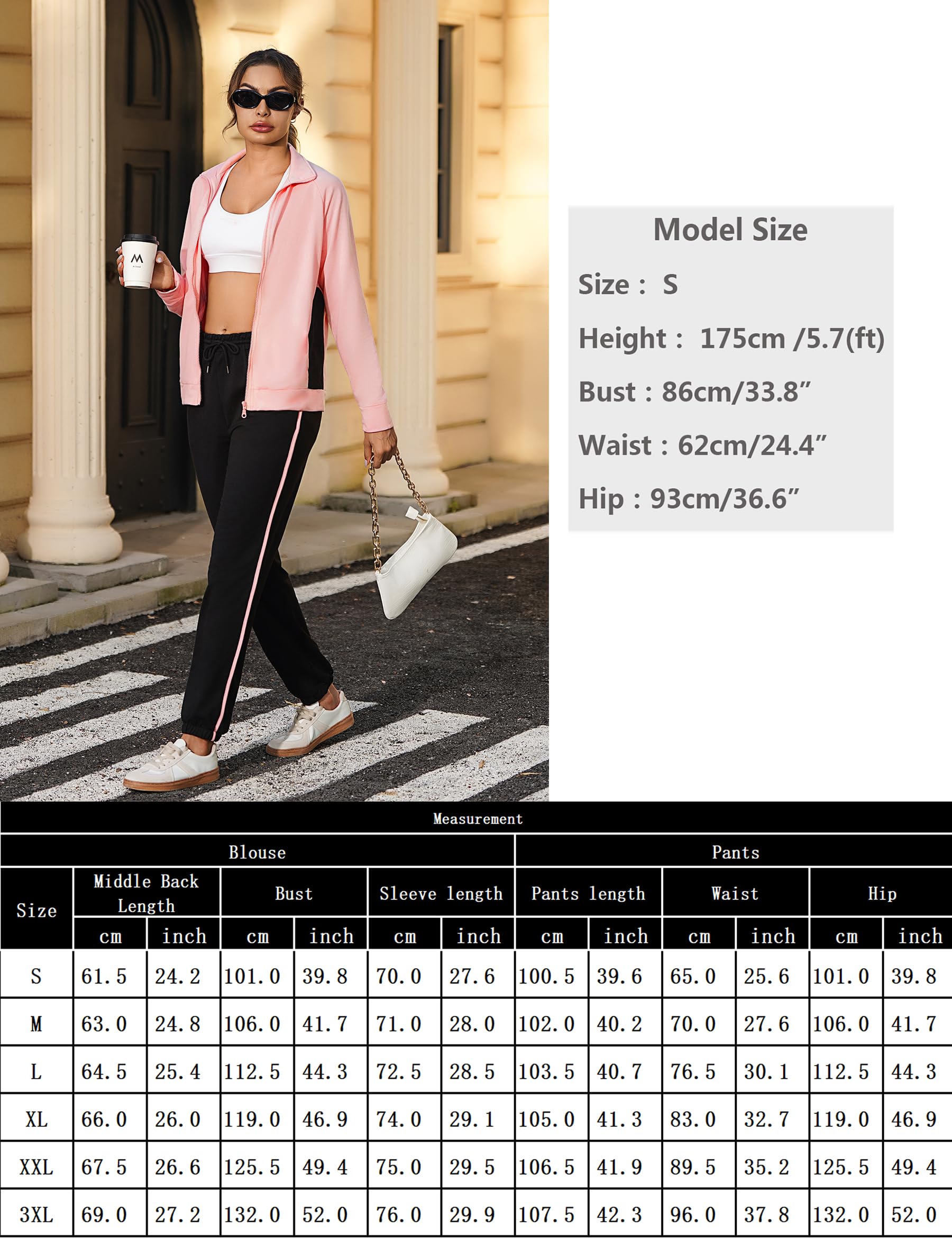 Uniexcosm Survêtements De Sport Pour Femmes Manches Raglan Avec Bordure Contrastée Ensemble De Sport 2 Pièces Pour Jogging
