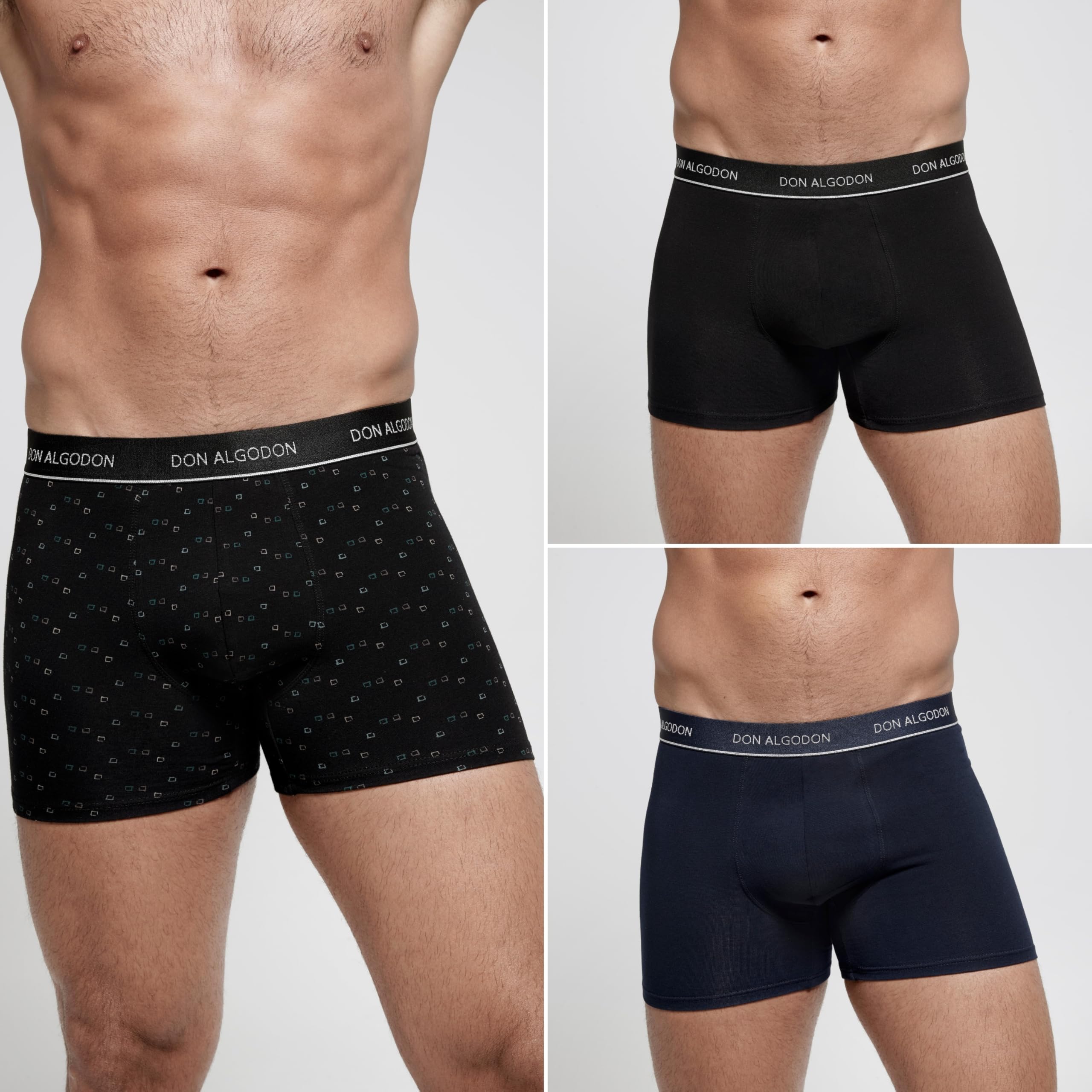 DON ALGODON Pack 12 Bóxers Hombre Algodón - Calzoncillos Boxer Suaves y Transpirables - Multipack Ahorro Anti-Rozaduras