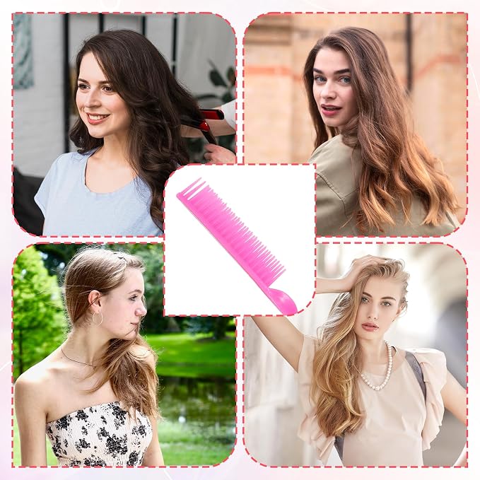 Set de 2 peines para estilizar y desenredar cabello rizado miniatura 5