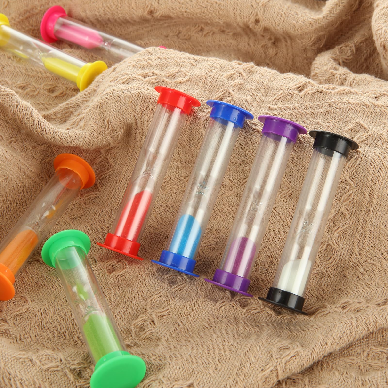 ACXFOND 48 Pcs 2 Minute Sand Timer for Kids, Plastic Hourglass Sandglass Sand Clock Timers Set Small Sand Timers for Classroom, Kitchen, Games, Office, Home, School (Colorful) - Image 7