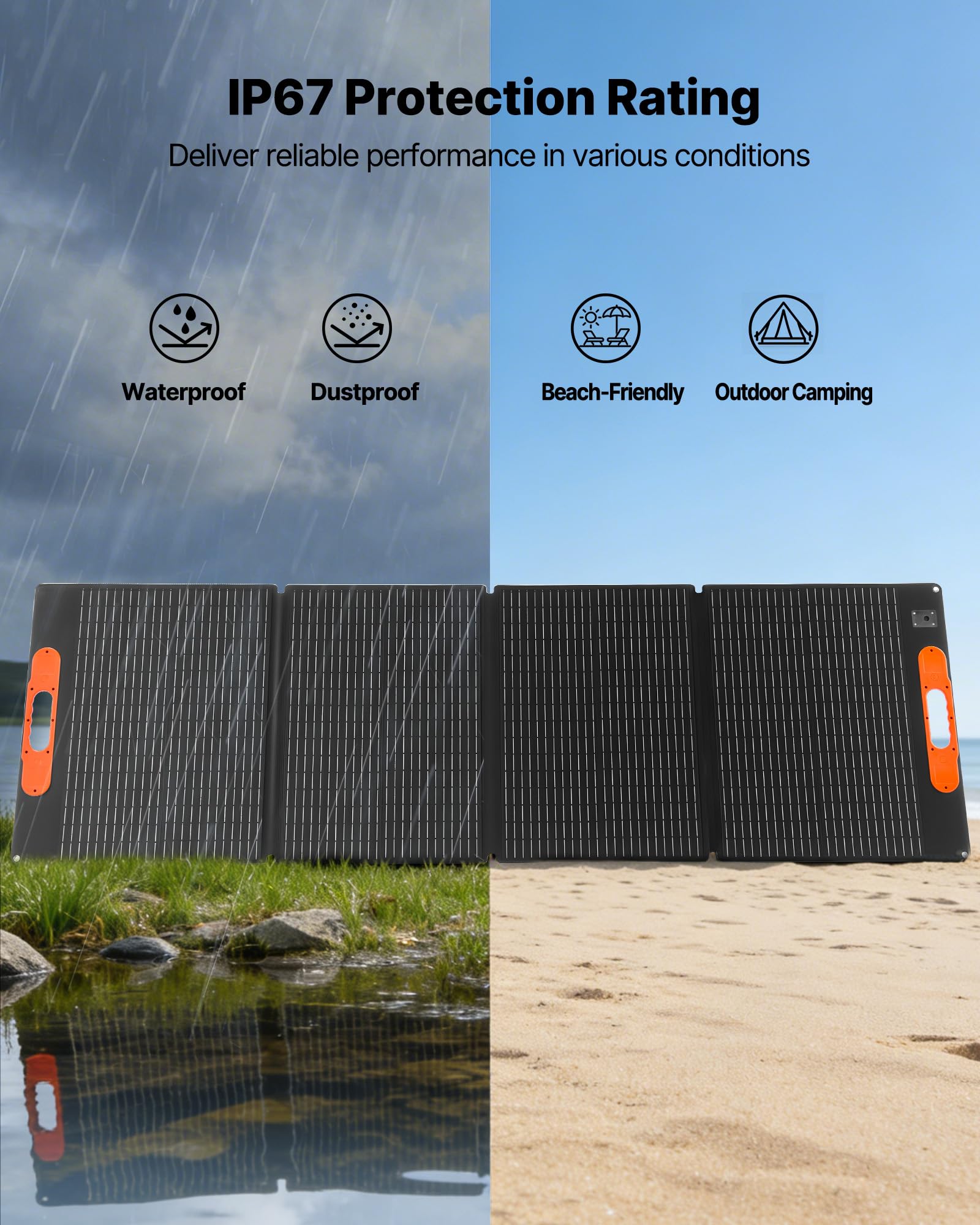 VEVOR Centrale Elettrica Portatile, Generatore Solare Portatile da 2400 W Pannello Solare Pieghevole 200 W, Batteria di Backup LiFePO4 con 10 Porte di Uscita Stazione di Energia per Casa, Campeggio