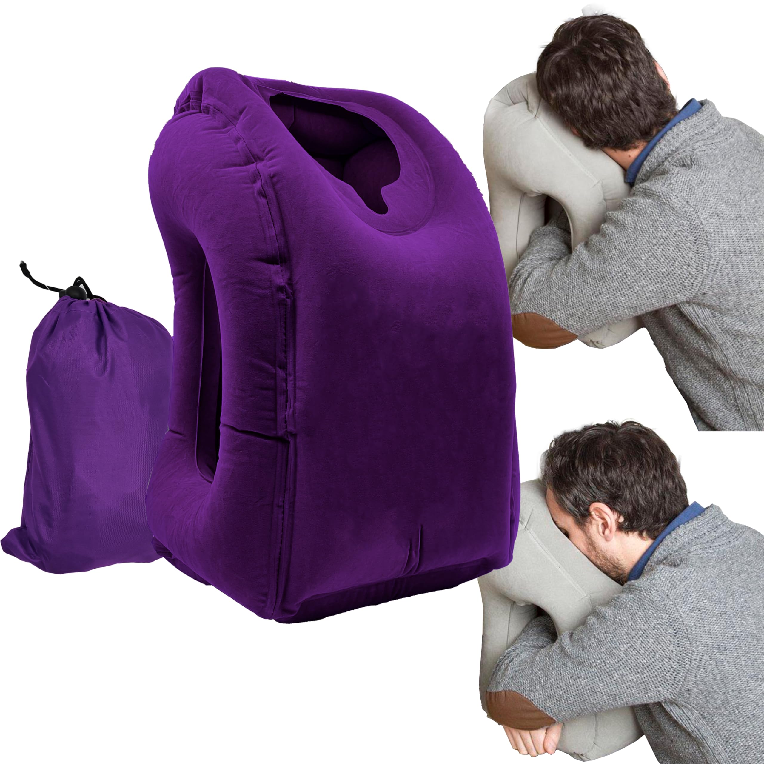 Set Da Viaggio 3 Pezzi Home-Complete: Cuscino Memory Foam, Coperta Pile E Maschera Per Occhi - Rosa, Essenziale Per Aereo E Auto