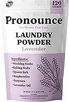 Pronounce Laundry Powder Detergent: Safer for Sensitive Skin, Lavender Essential Oils, Stain-Fighting, 120 Loads, HE Safe