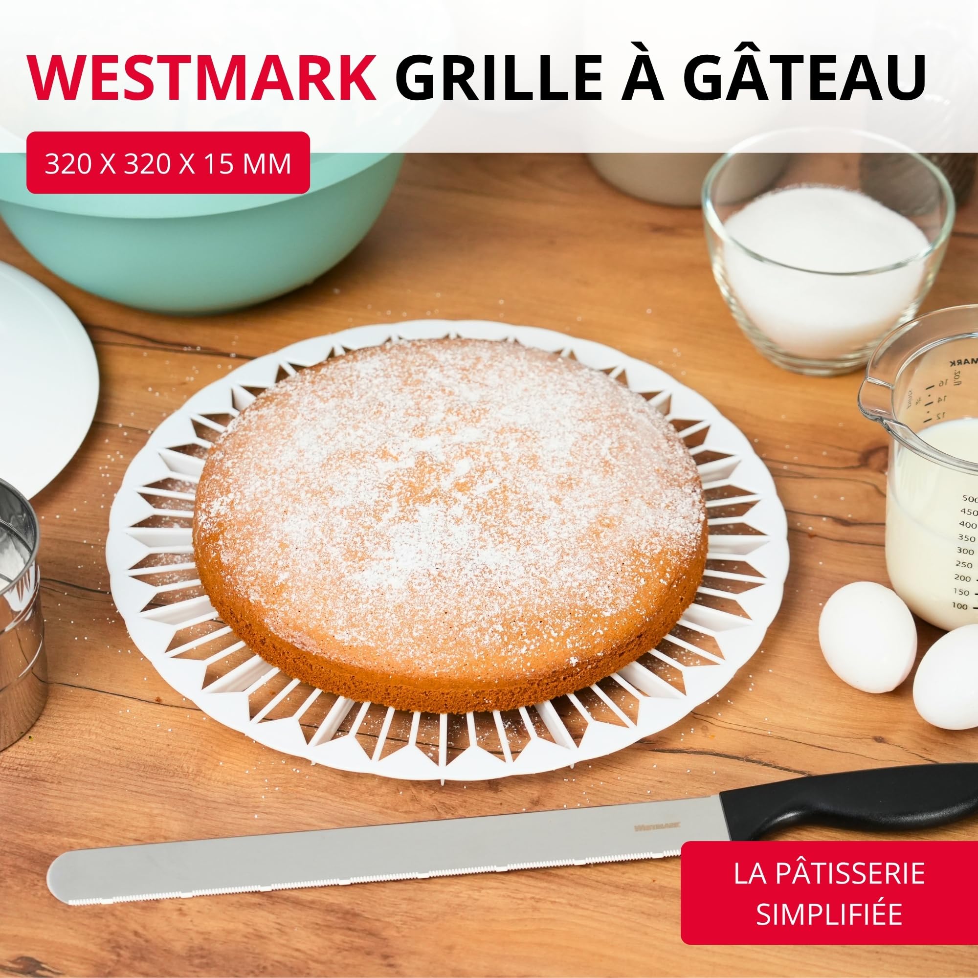 Westmark Refroidisseur et Diviseur à Gâteau 32 cm Plastique Blanc
