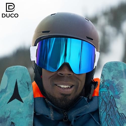 Miniatura 2 de DUCO Gafas de esquí con lente magnética para snowboard, protección UV400 antivaho sobre gafas OTG gafas de deportes de nieve DCS002