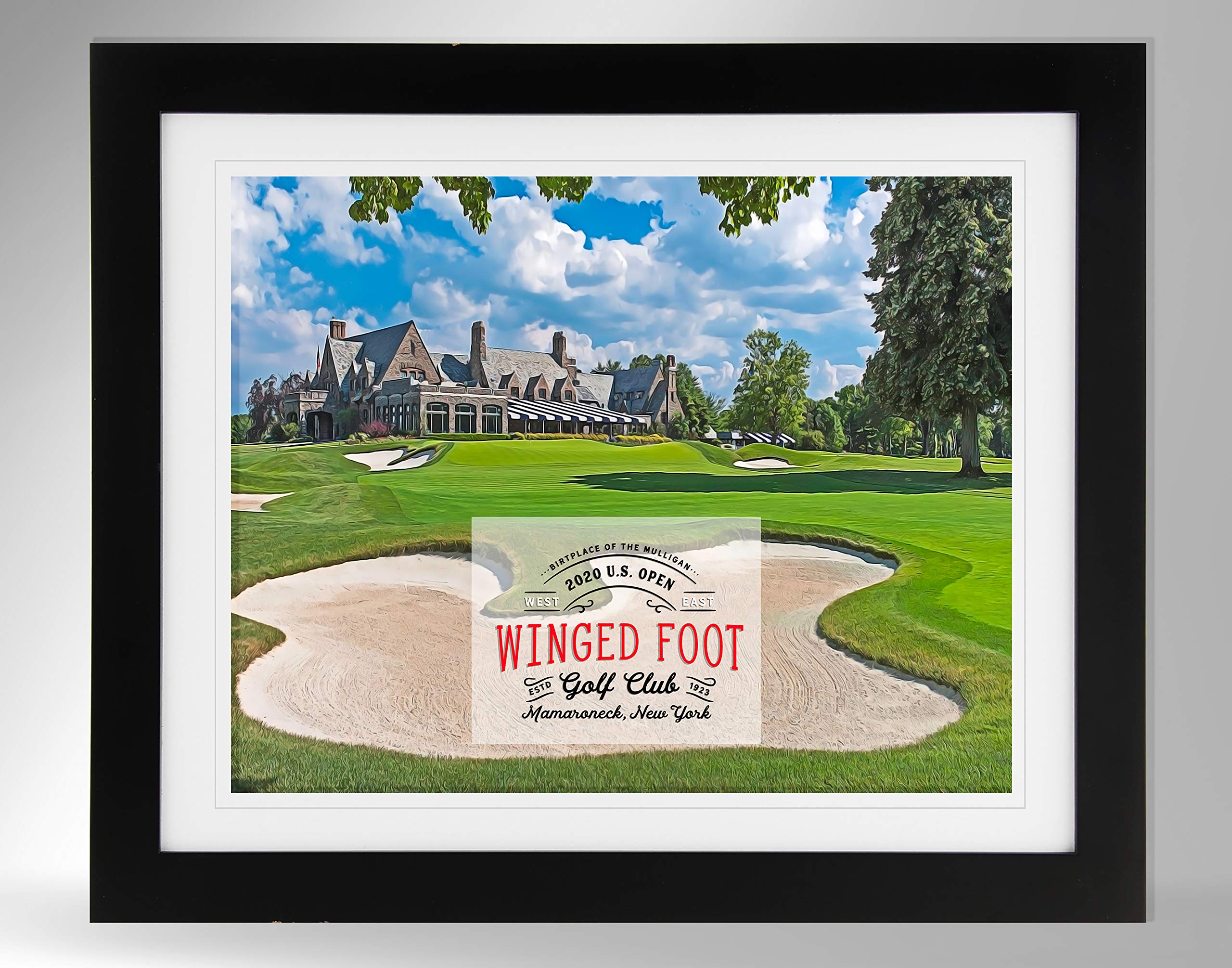 Winged Foot G.C. impressionism effect wall art print, Winged Foot golf poster, not framed