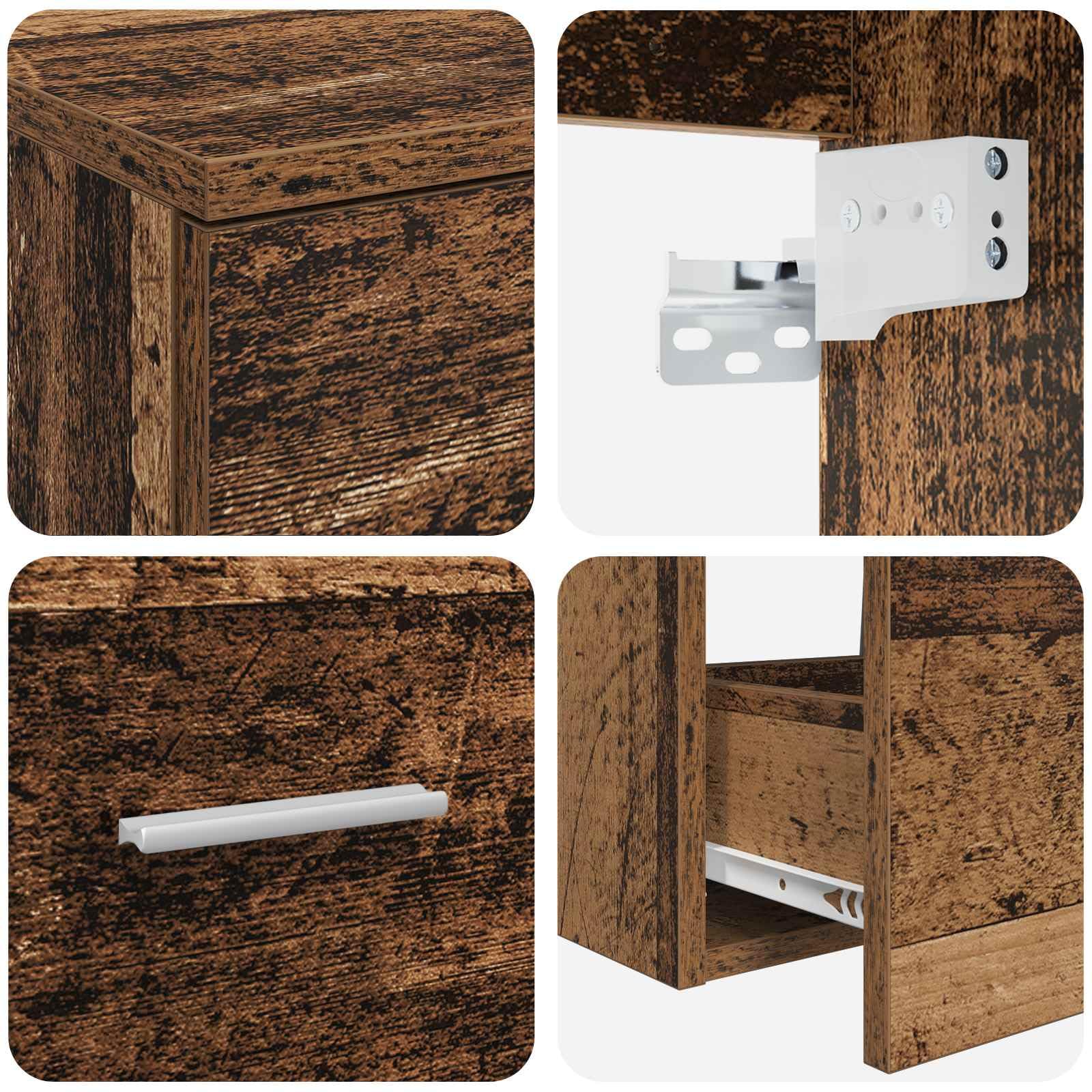 2-teiliges Badezimmermöbel-Set aus Holz mit Waschbecken