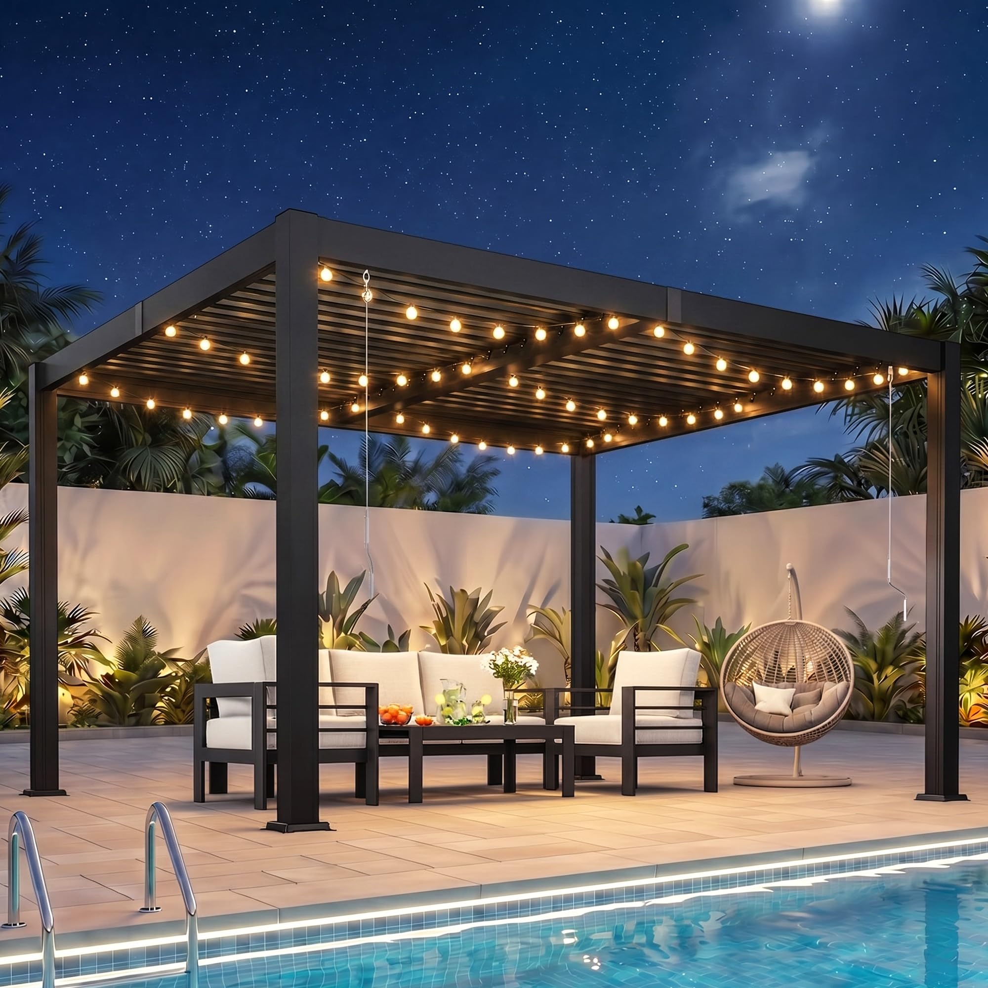 FansaFurn Louvered Pergola 10x12