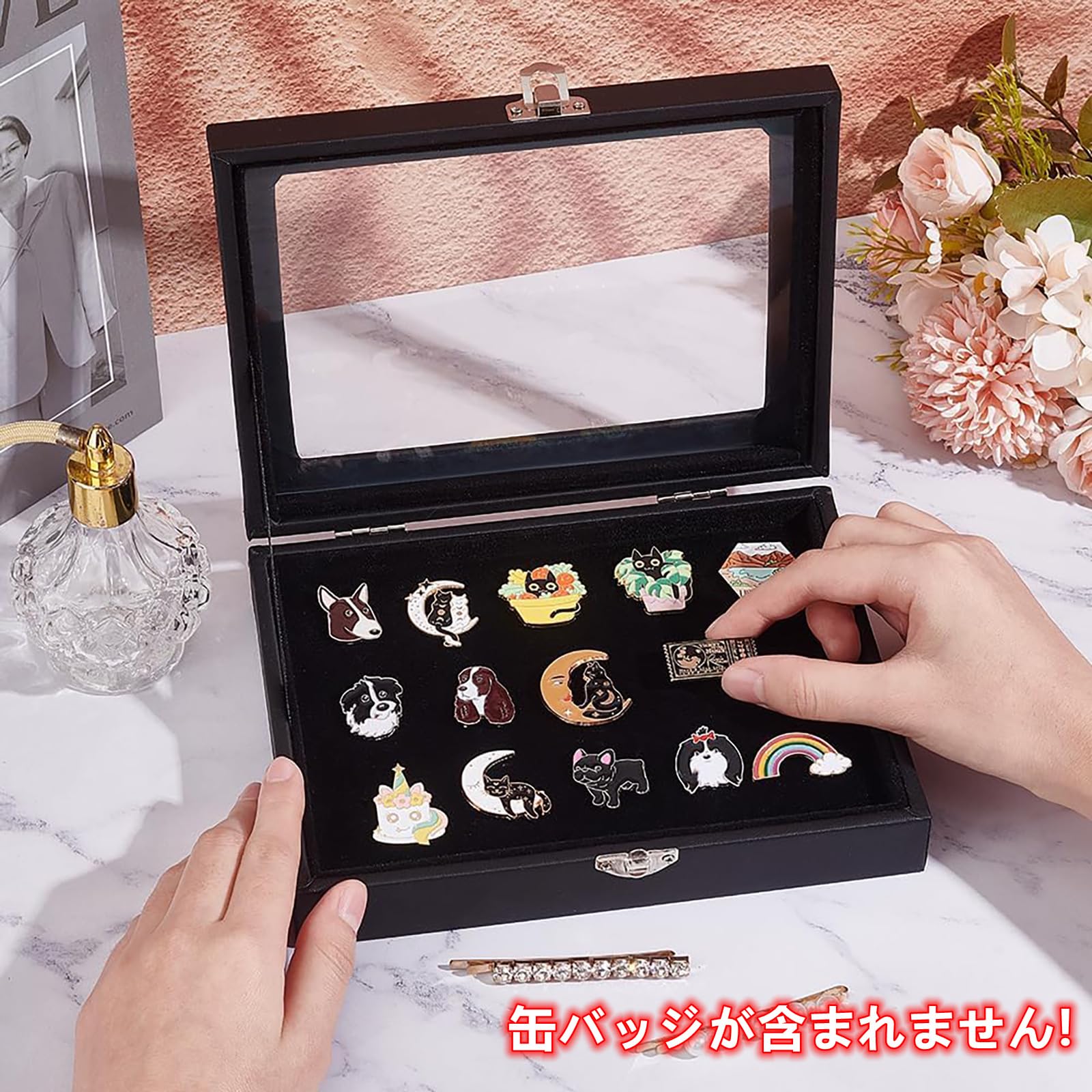 Amazon.co.jp: Lakymisy ピンバッジ ケース 缶バッジ 収納 大容量 缶