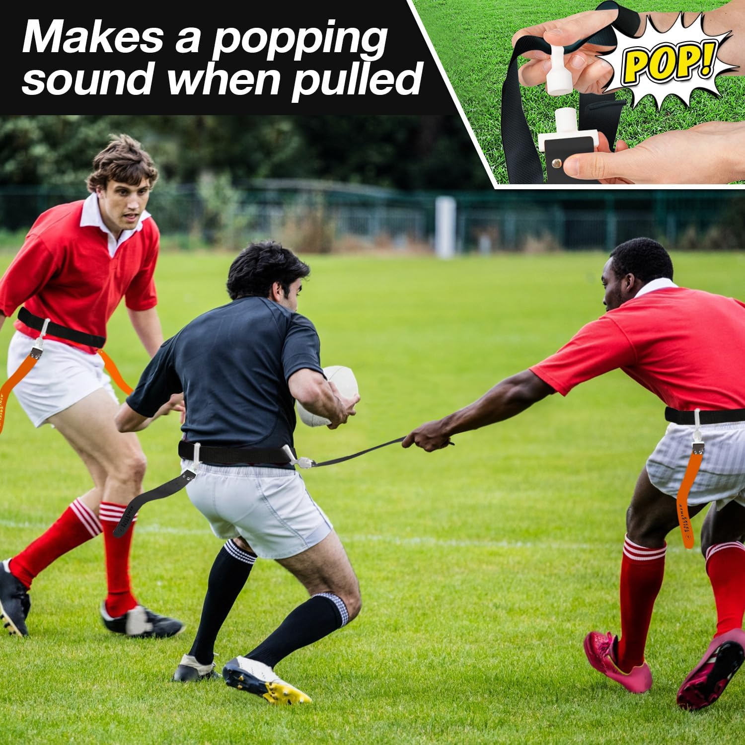 Flag Football Set, Adjustable Flag Football Belts for Youth, Kids & Adults with 1 Belt & 2 Flags (White) - Image 6