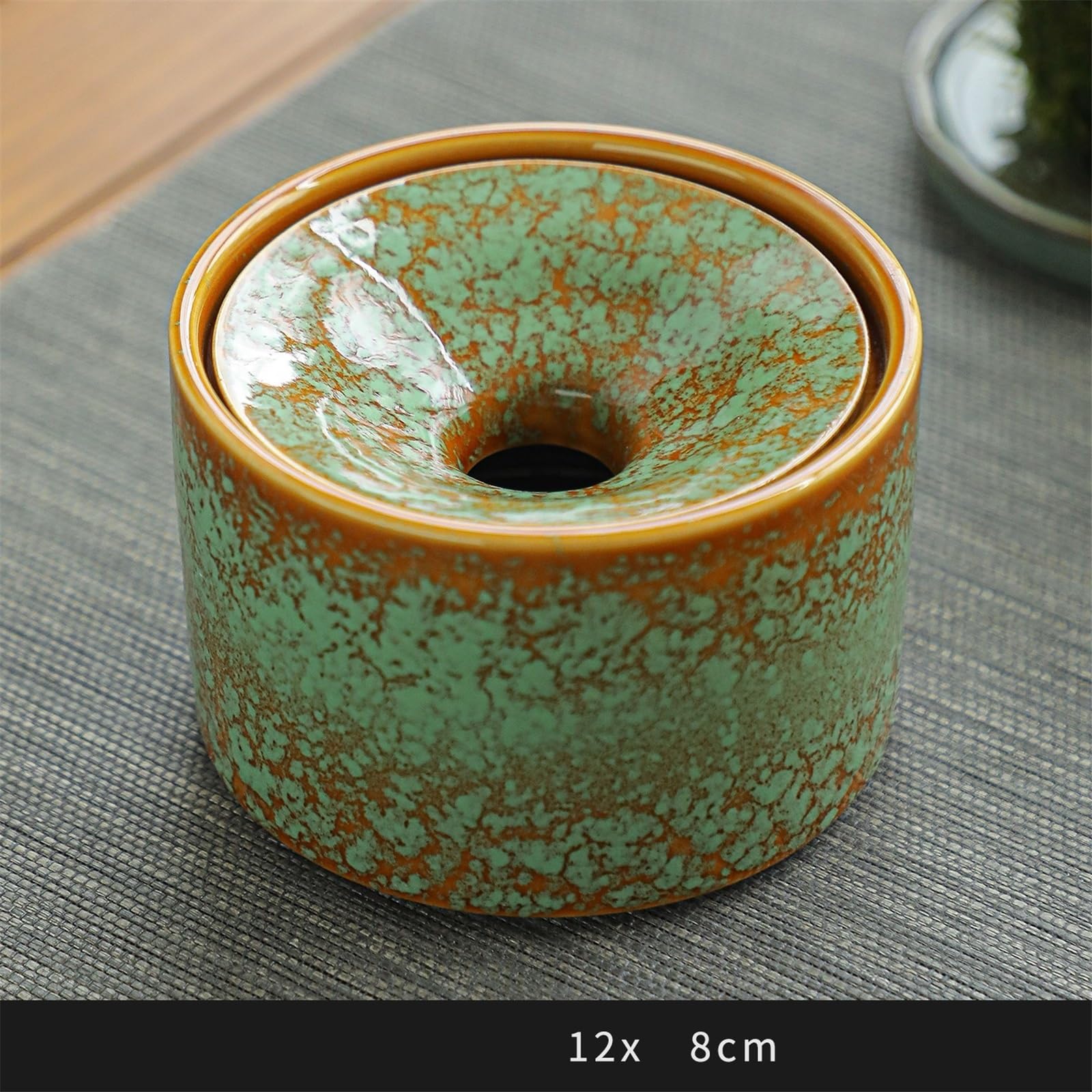 Posacenere in ceramica per interni, soggiorno, ufficio, tavolo da tè, uso desktop, elegante design verde, perfetto per accessori fumatori e display decorativo