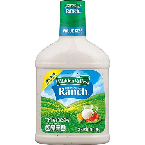 Miniatura 7 de Hidden Valley Original Ranch - Aderezo y cobertura para ensaladas sin gluten apto para ceto botella de 36 onzas el paquete puede variar