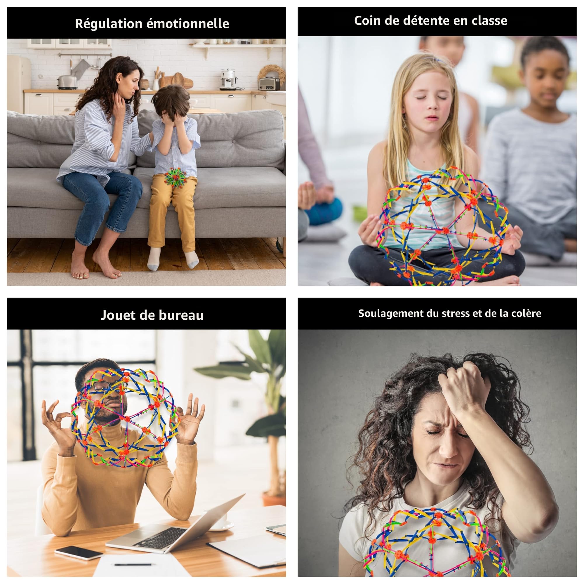Balle Magique Expansive Colorée – Boule De Respiration Sensorielle Rétractable, Anti-Stress Pour Enfants Et Adultes, Dès 3 Ans
