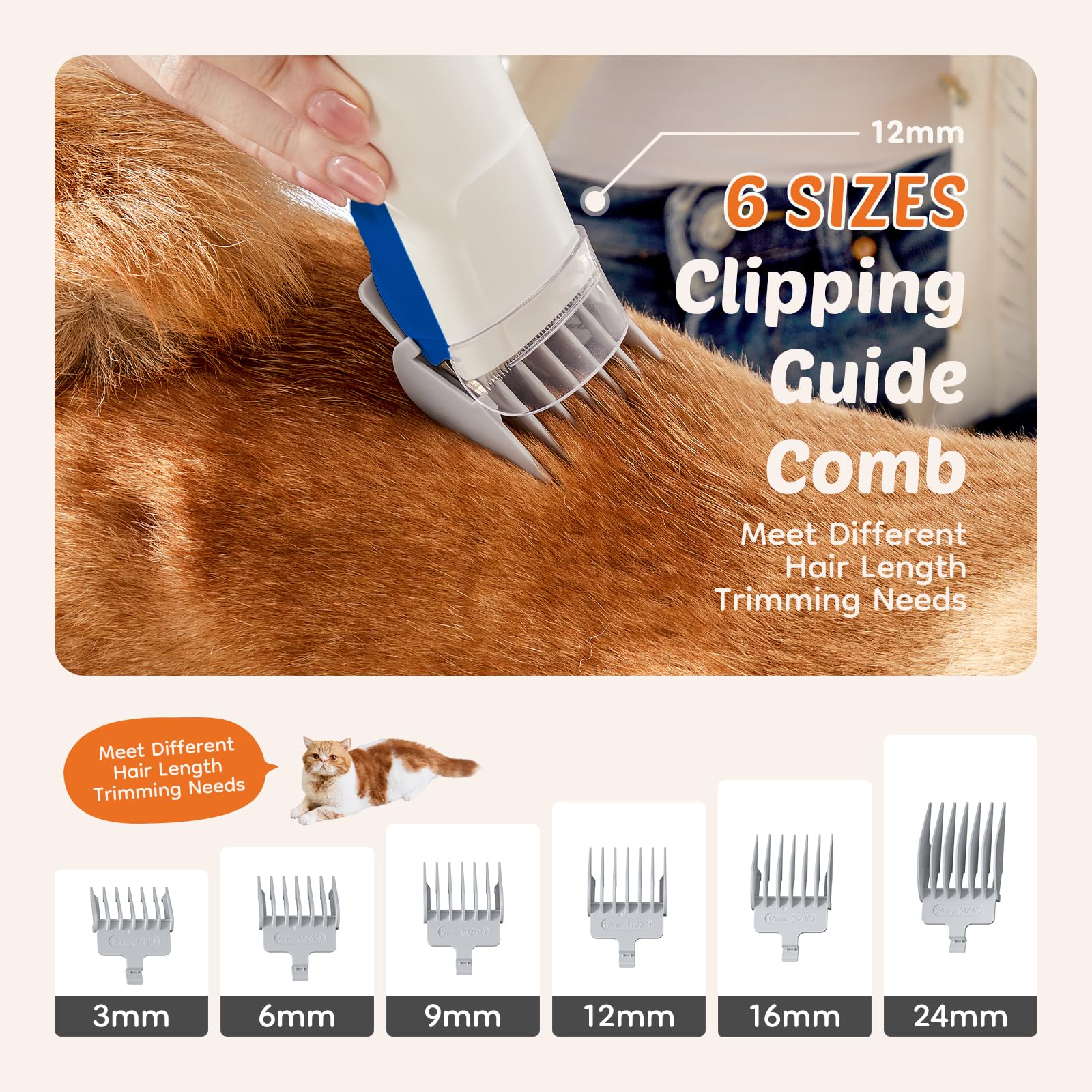 NEWBULIG Pet Grooming Vacuum Kit for Cats and Dogs, 3 Suction Modes view 5