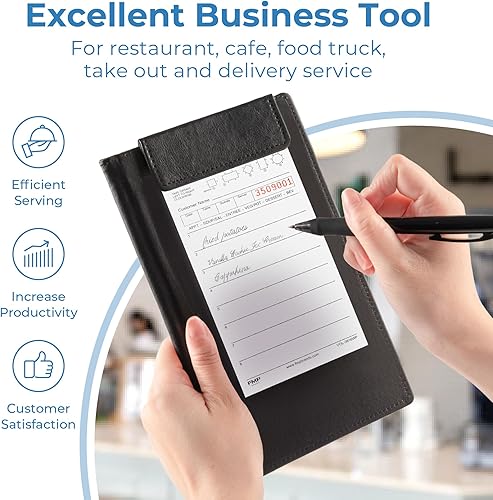 Miniatura 6 de FMP Brands Bloc de notas de 1000 hojas (10 blocs en total), 100 hojasbloc, cheques de invitados para servidores, bloc de notas de camarera, blocs de