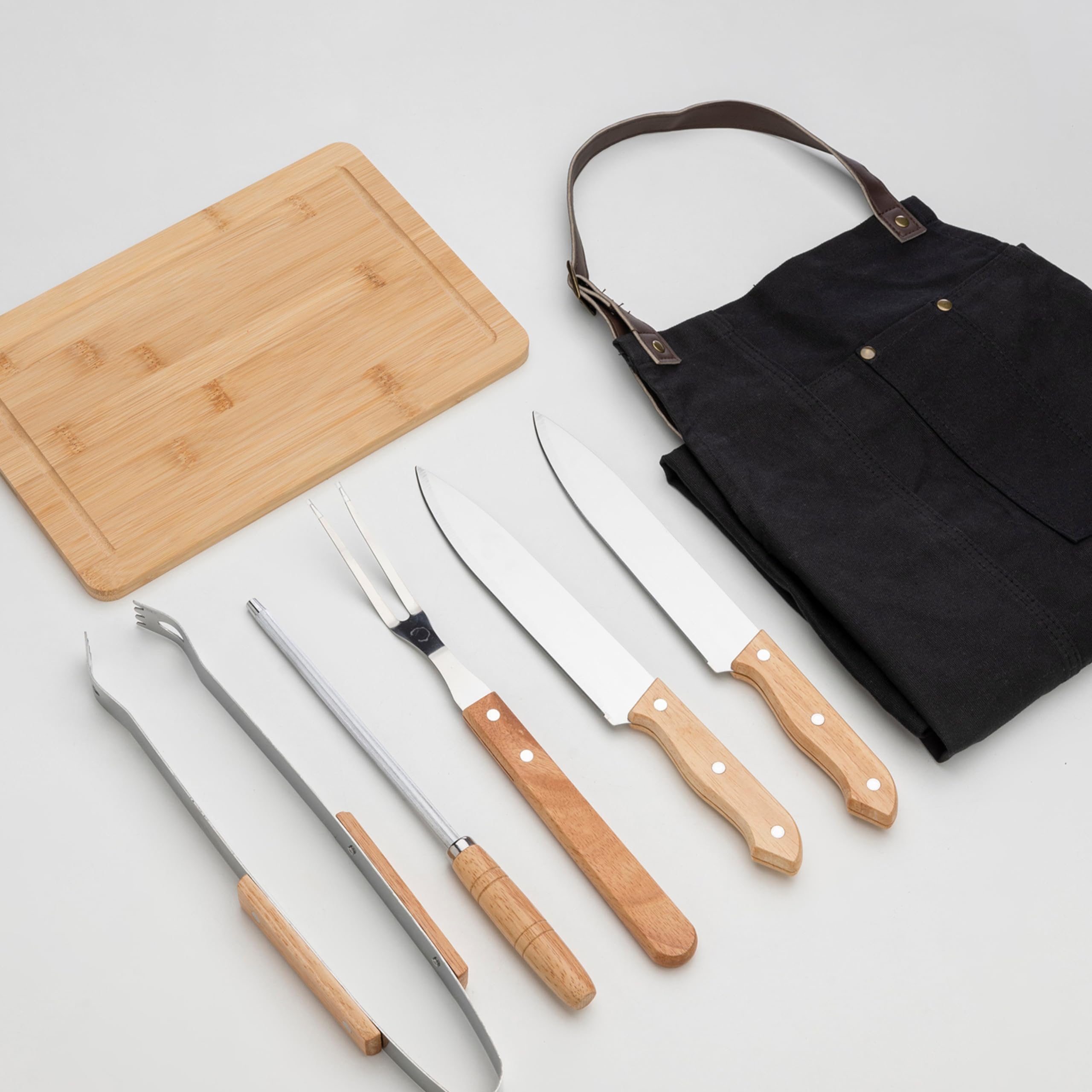 Set Di Posate THE ARG: Coltello E Forchetta In Acciaio Inox Con Manico In Osso, Custodia In Pelle, Portatile, Artigianale Dall'Argentina, Per Picnic, Viaggi, Campeggio