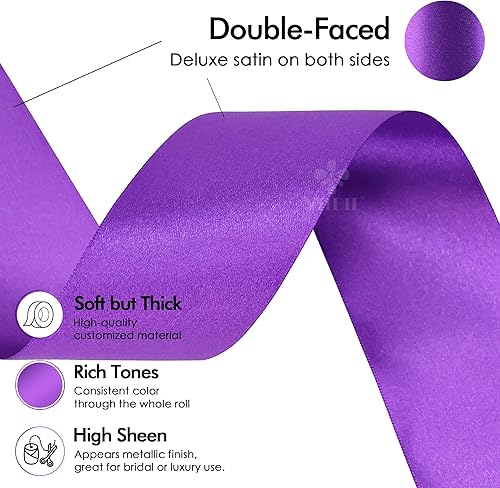 Vista 997 de MEEDEE Orange Satin Ribbon - 1.5 inch Double Faced Satin Ribbon, 50 Yards - Neon Tangerine - For Christmas, Thanksgiving, Halloween, Weddings