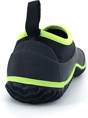 Vista 15 de SYLPHID Zapatos de jardín para hombre, zapatos de lluvia impermeables de neopreno para campamento, cuidado del césped, jardinería y trabajo