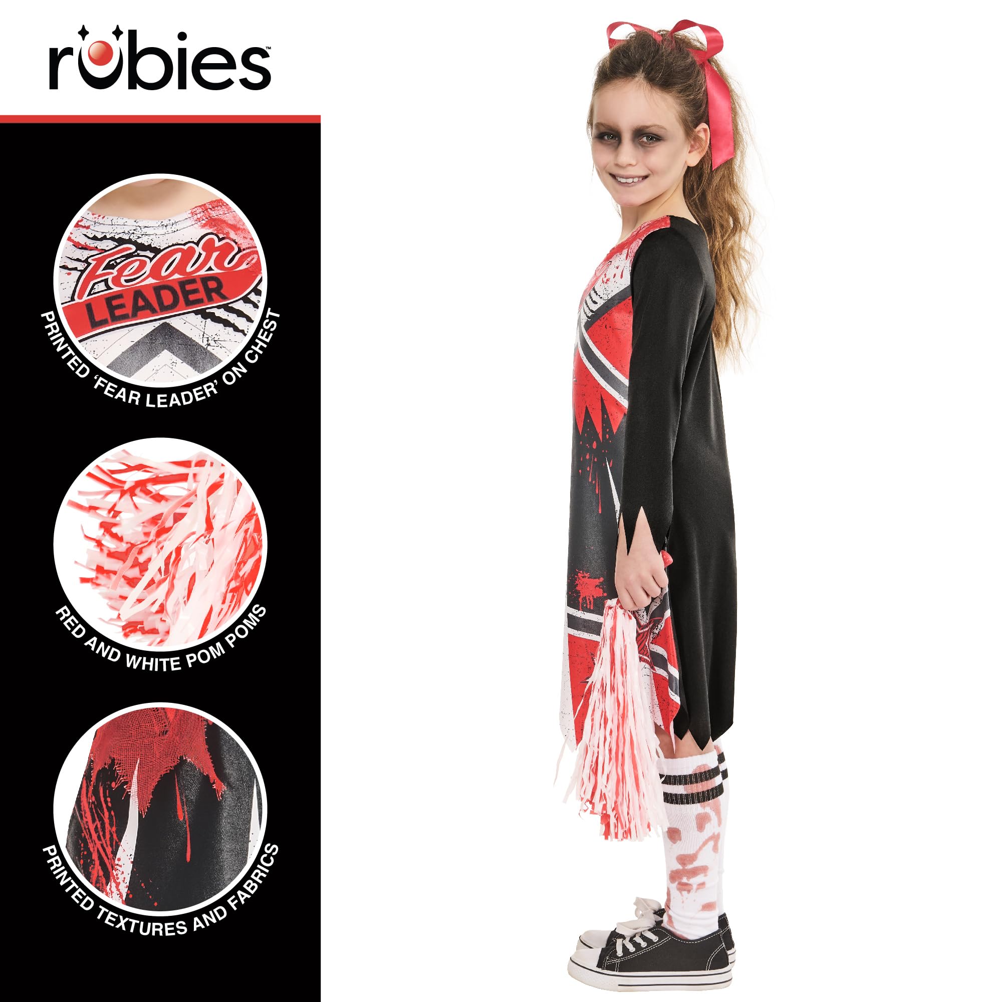 Rubies Official Zombie Cheerleader, Child's Fancy Dress, Size 7-8 Years Halloween, Multi - Image 2