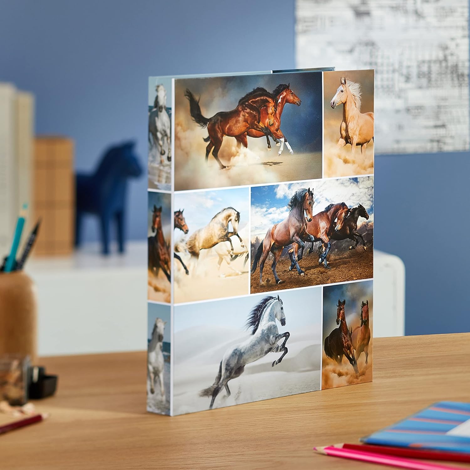 Herma 19358 Ring Binder DIN A4 Cardboard Animals Series 4 Rings 35 mm Spine Width 1 Slim Folder 2 Ringe Pferd