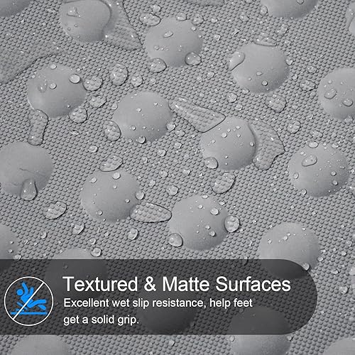 Miniatura 3 de JOYCANO Tapete de goma antideslizante para bañera, tapete de ducha antideslizante sin PVC, fuerte succión y superficie texturizada, no tóxico, sin