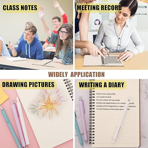 Miniatura 7 de Cuaderno de espiral, paquete de 6 cuadernos rayados A5, cuaderno de espiral de tapa dura, 80 hojas, 160 páginas para estudio y notas, 8.3 x 5.5