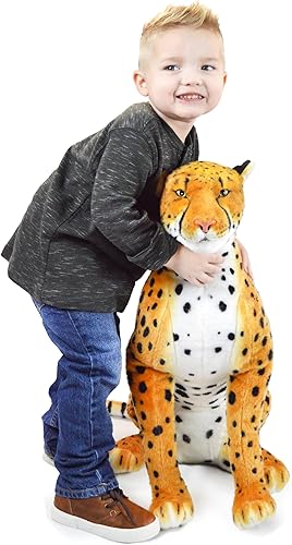 Cecil The Cheetah - Peluche de leopardo grande de 25 pulgadas de alto