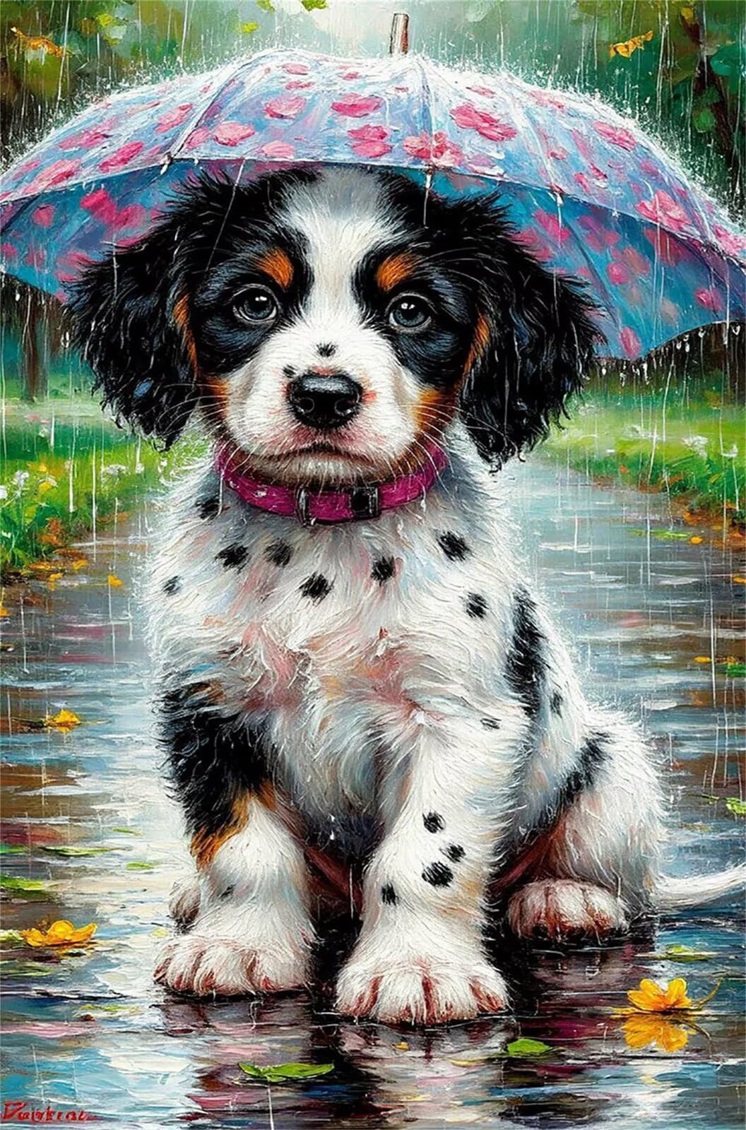 Puzzle 5000 elementów Parasolka dla dorosłych psów - idealnie zagnieżdżone elementy z literami do sortowania z tyłu - bez kurzu - duży rozmiar 156 x 105 cm - Pomysł na prezent dla seniorów