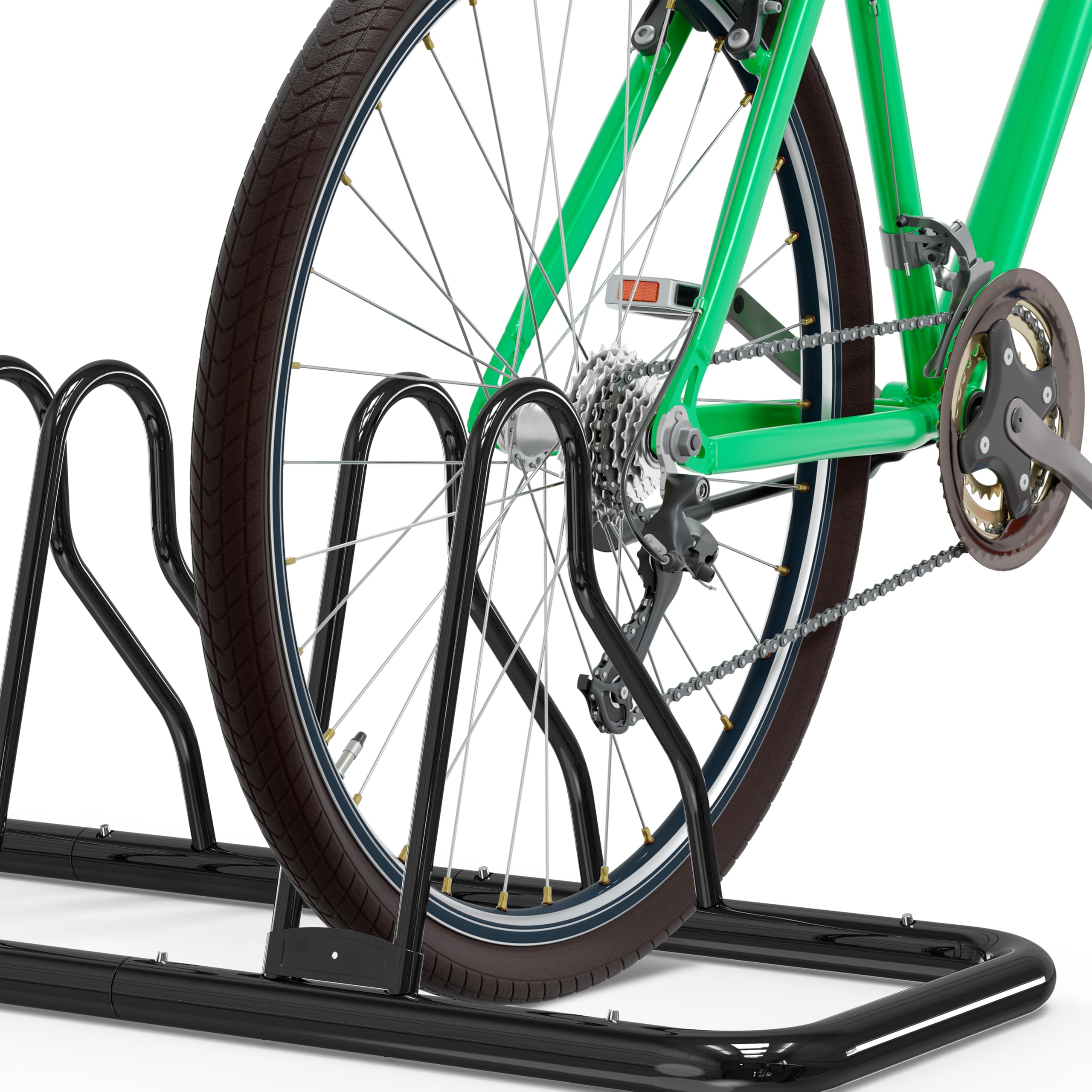Simple Houseware 5 Bike Bicycle Floor Parking Adjustable Storage Stand, Black