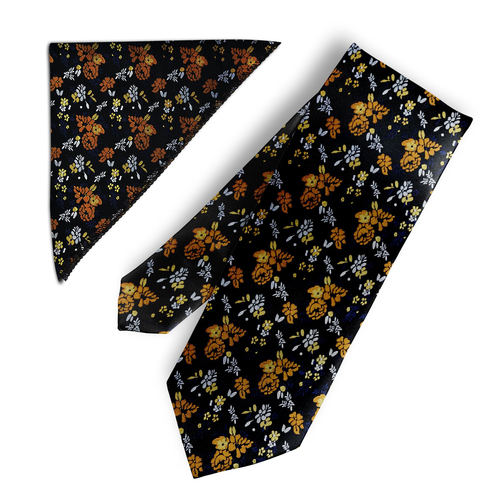kingson Microfiber Tie and Pocket Square Set for Men – Formal Necktie with Matching Handkerchief – Soft, Wrinkle-Resistant Fabric for Weddings, Office, and Parties-picture-48