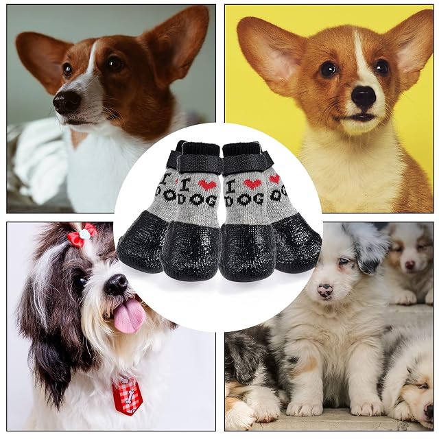 Foto 4 de 7 de Avaner Zapatos para Perros de 4 Piezas, Impermeables y Antideslizantes, Botas de protección para Perros…