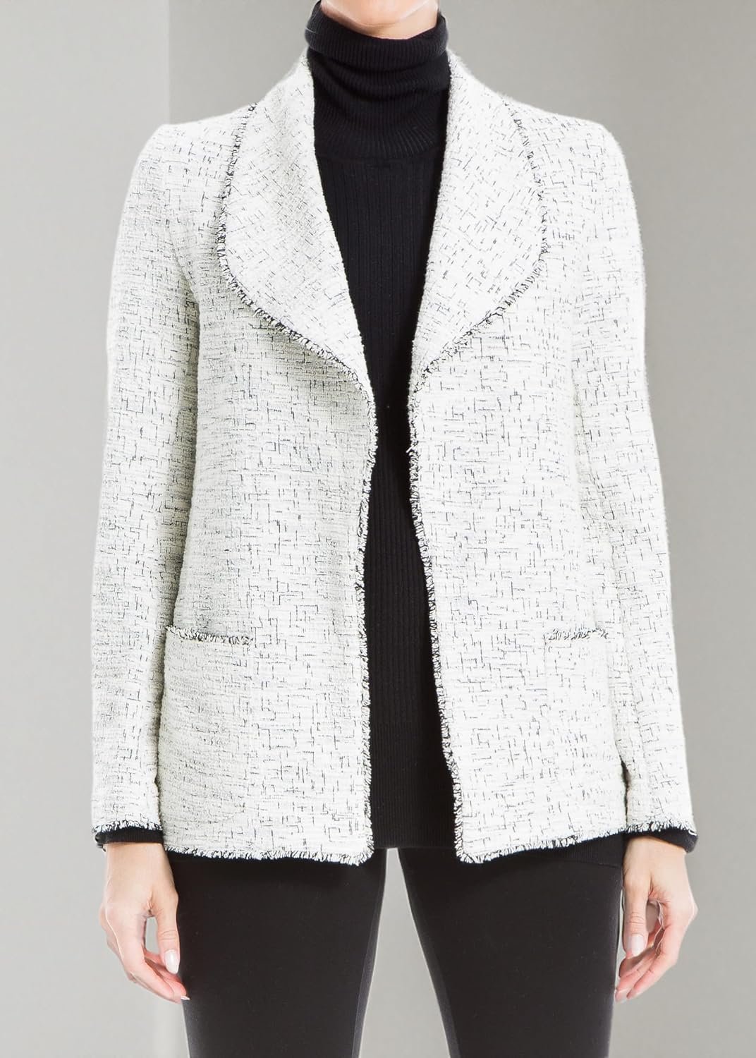 Max Studio Women's Tweed Drape Jacket With Pockets