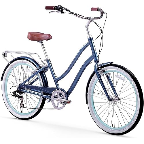 sixthreezero EVRYjourney Women's Beach Cruiser Bike, Step-Through Touring Hybrid Bicycle