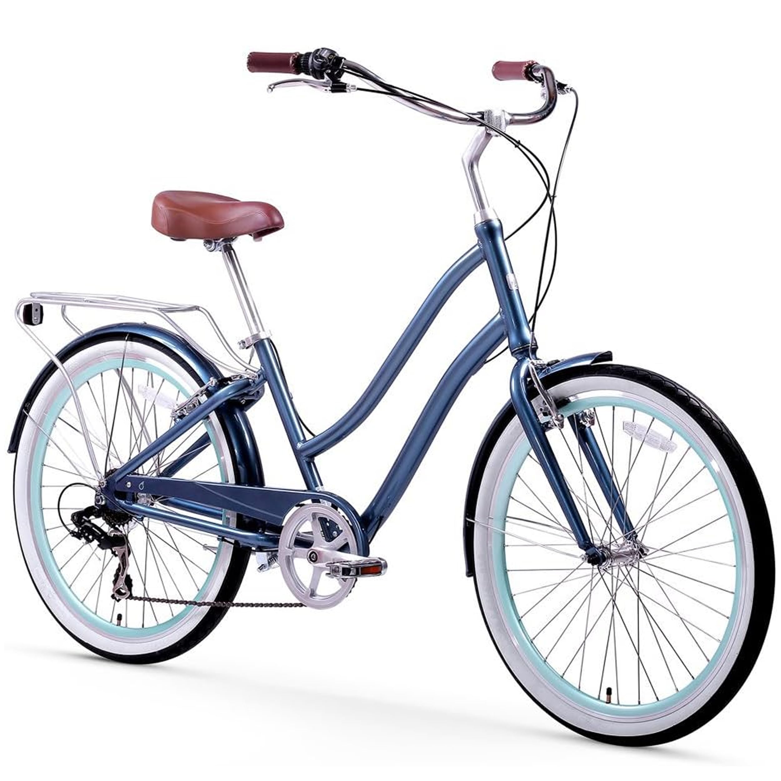 sixthreezero EVRYjourney Women's Beach Cruiser Bike, Step-Through Touring Hybrid Bicycle