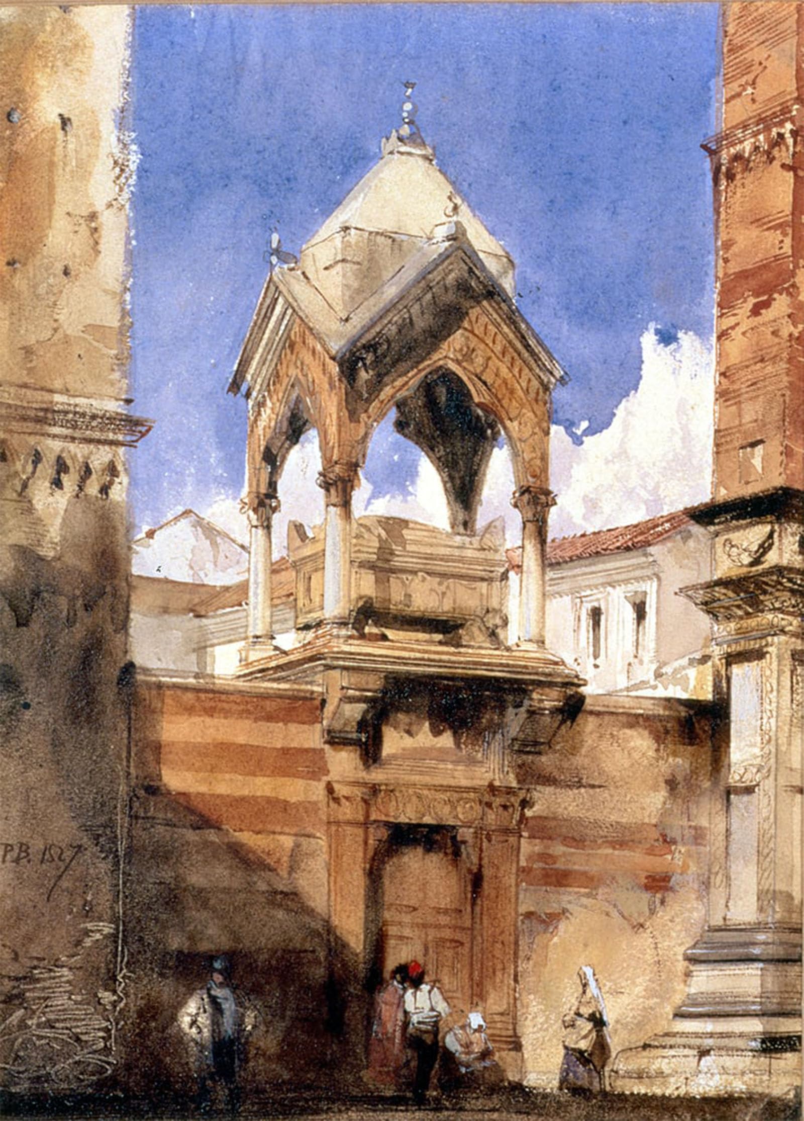 POSTERIIk Vintage Art Print Images Pictures Print the Castelbarco Tomb Verona by Richard Parkes Bonington Modern Colour Posters for Office Home Decor 60x90cm