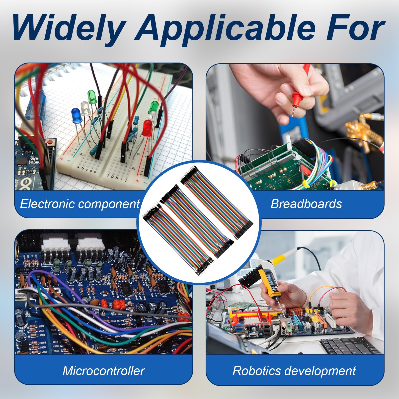 Kit 120 Jumper Wire 20cm, Cavi Dupont maschio-femmina per Breadboard, Arduino, Raspberry Pi, Progetti DIY