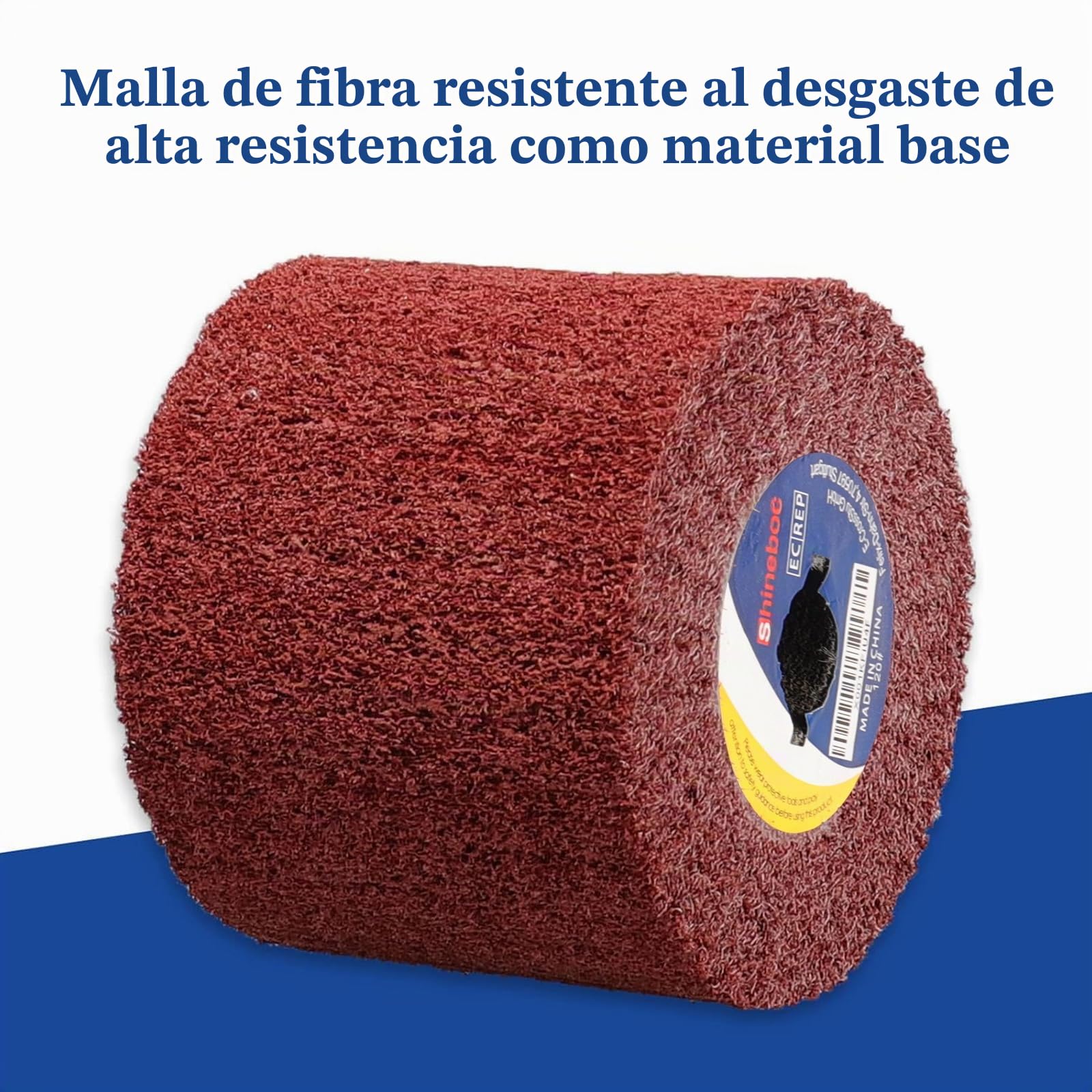 Cepillo de lijado rodillo, cepillo abrasivo eficiente, corindón marrón y fibra sintética, manguitos abrasivos para lijar, esmerilado, satinado