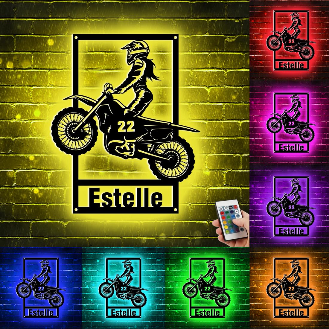 TATLETATLE Personalized Motorcycle Metal Wall Art,Custom Motorcycle Metal with Name,Motorcycle Home Decor, Custom Motorcycle Garage Name Wall Decor,Motorcycle Wall Sculpture,Bar Signs for Home Bar