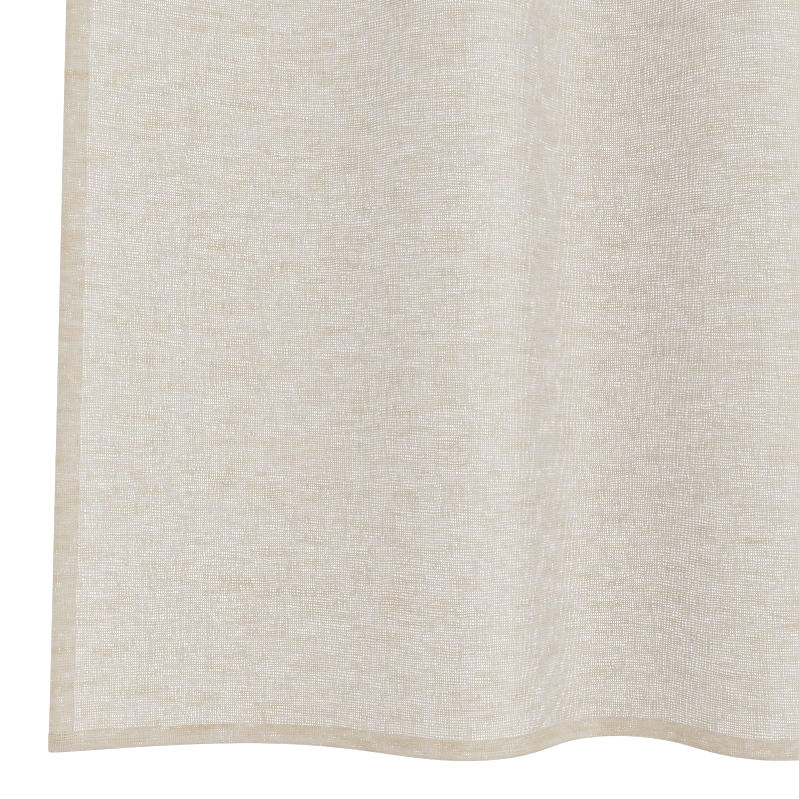 2 Stück Sandfarbene Voile Vorhänge 140 x 225 cm aus Polyester, Lichtdurchlässige Gardinen für Wohnzimmer und Schlafzimmer, Elegante Raumgestaltung mit Langlebigem Material